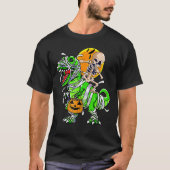 Skeleton Riding Mummy Dinosaurier rex Halloween Pu T-Shirt (Vorderseite)