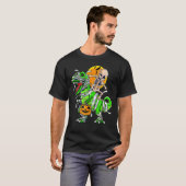 Skeleton Riding Mummy Dinosaurier rex Halloween Pu T-Shirt (Vorne ganz)