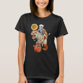 Skeleton Riding Mummy Dinosaurier rex Halloween Pu T-Shirt (Vorderseite)