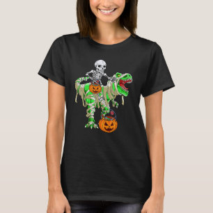 Skeleton Riding Mummy Monster Rex Candy Basket T-Shirt