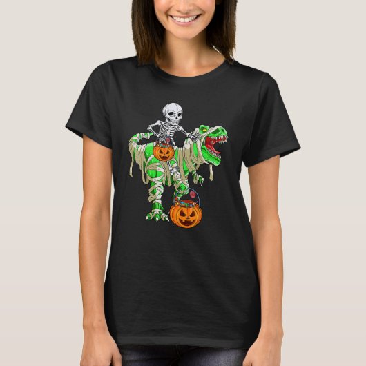 Skeleton Riding Mummy Monster Rex Candy Basket T-Shirt (Vorderseite)