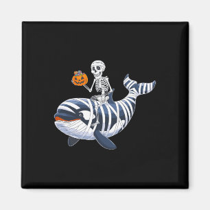 Skeleton Riding Mummy Orca Halloween Candy Whale Magnet