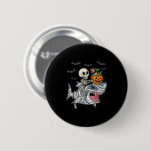 Skeleton Riding Mummy Shark Halloween Boys Toddler Button (Vorne & Hinten)