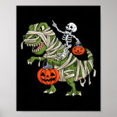 Skeleton Riding Mummy T Rex Halloween Boys Girls K Poster (Vorne)