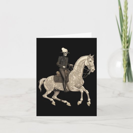 Skeleton Riding Pferd Cowboy Horse Lover Halloween Karte (Vorderseite)