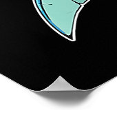 Skeleton Riding Shark Funny - Crazy Halloween Gesc Poster (Ecke)