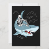 Skeleton Riding Shark Funny Halloween Geschenke Dankeskarte (Vorderseite)