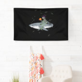 Skeleton Riding Shark - Funny Halloween Shark Gesc Banner (Insitu)