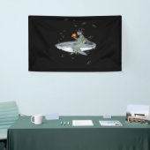 Skeleton Riding Shark - Funny Halloween Shark Gesc Banner (Messeveranstaltung)