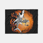 Skeleton Riding Shark Lazy Halloween Anzug Funny Fleecedecke (Vorderseite (Horizontal))