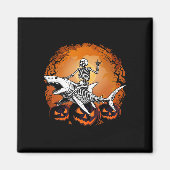 Skeleton Riding Shark Lazy Halloween Anzug Funny Magnet (Vorne)