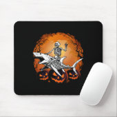 Skeleton Riding Shark Lazy Halloween Anzug Funny Mousepad (Mit Mouse)