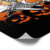 Skeleton Riding Shark Lazy Halloween Anzug Funny Poster (Ecke)