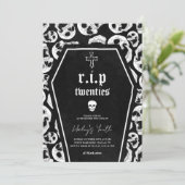 Skeleton RIP Twenties 20s Funny 30th Birthday Einladung (Stehend Vorderseite)