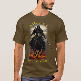 Skeleton Ritterschwert Knochenherz T-Shirt