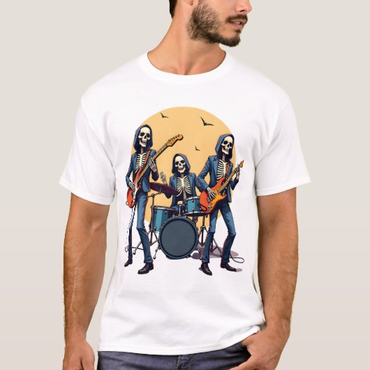 Skeleton Rock Band � Funny Halloween Shirt (Vorderseite)