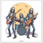 Skeleton Rock Band � Funny Halloween Shirt Aufkleber (Blatt)