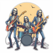 Skeleton Rock Band � Funny Halloween Shirt Aufkleber (Vorderseite)