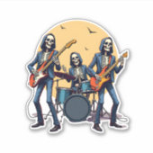 Skeleton Rock Band � Funny Halloween Shirt Aufkleber (Vorderseite)