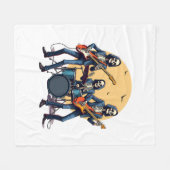Skeleton Rock Band - Funny Halloween Shirt Fleecedecke (Vorderseite (Horizontal))