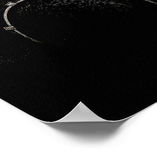 Skeleton Rock Drummer - Spooky Halloween Music Poster (Ecke)