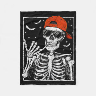 Skeleton Rock Hand Halloween Kostüm Cool Rock Muse Fleecedecke