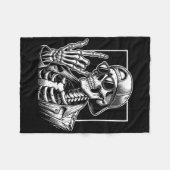 Skeleton Rock Hand Halloween Kostümrocker Cool R Fleecedecke (Vorderseite (Horizontal))