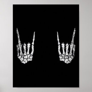 Skeleton Rock Hand Lazy Halloween Kostüm Coolen Bö Poster