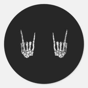 Skeleton Rock Hand Lazy Halloween Kostüm Coolen Bö Runder Aufkleber