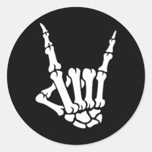 Skeleton Rock Hand Pocket Lazy Halloween Kostüm C Runder Aufkleber