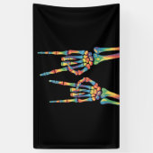Skeleton Rock Hand Rainbow LGBTQ Gay Lesbian Prix Banner (Vertikal)