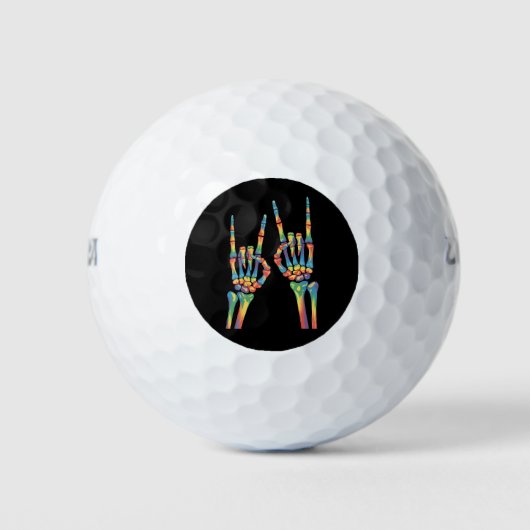 Skeleton Rock Hand Rainbow LGBTQ Gay Lesbian Prix Golfball (Vorderseite)