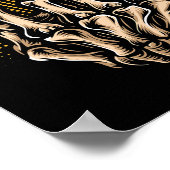 Skeleton Rock Hand Sign Halloween Music Lover 209 Poster (Ecke)