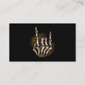 Skeleton Rock Hand Sign Halloween Music Lover 209 Visitenkarte (Rückseite)