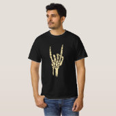 Skeleton Rock On Hand Sign Graphic T-Shirt - Goth (Vorne ganz)