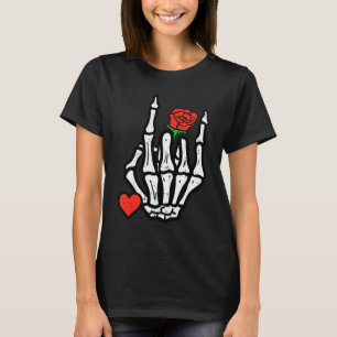 Skeleton Rockband Punk Rocker Valentinstag Männer  T-Shirt