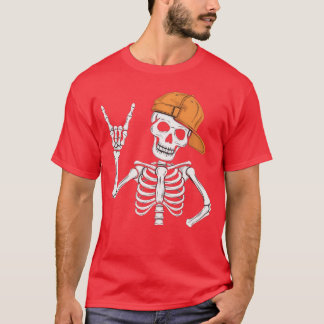 Skeleton Rocker Frauen Männer Jungen Punk Rocker L T-Shirt