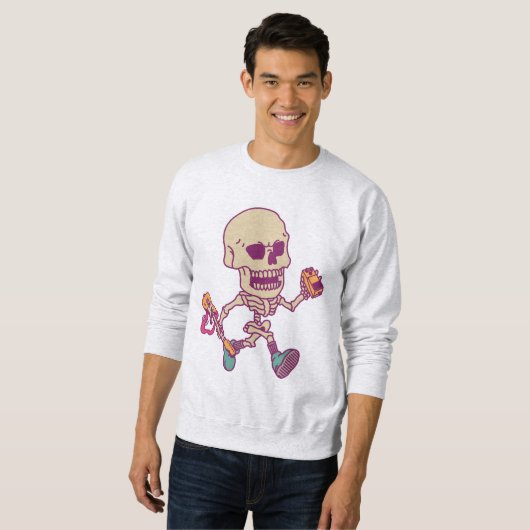 Skeleton Rocker Gitarrist Sweatshirt (Vorne ganz)