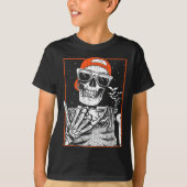Skeleton Rocker Hand Halloween Kostüm Coole Musik T-Shirt (Vorderseite)