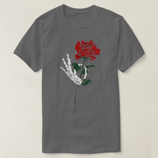 Skeleton Rose Bride Tattoo Design T-Shirt (Design vorne)