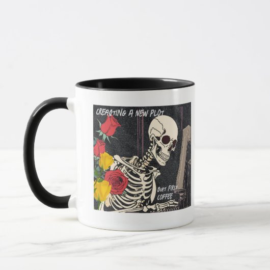 Skeleton & Rose Schriftsteller-Tasse Tasse (Links)