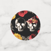 Skeleton Roter Gelber Fall Blumenhochzeit Konfetti (Klein Vorderseite)