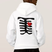 Skeleton rotes Herz Hoodie (Rückseite)