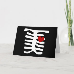 Skeleton Rotes Herz Karte