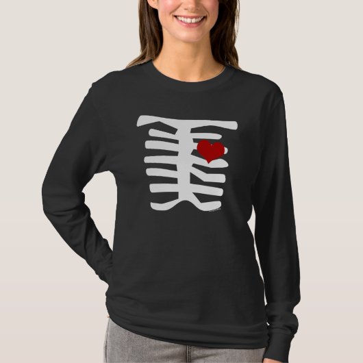 Skeleton rotes Herz T-Shirt (Vorderseite)