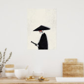 Skeleton Samurai mit Katana und Hat Halloween Poster (Küche)