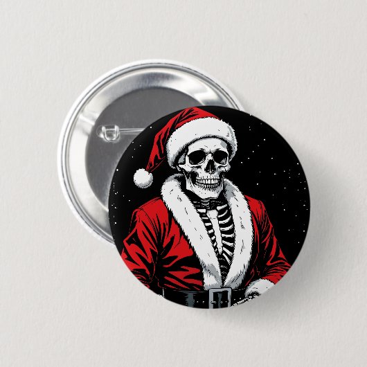 Skeleton Santa Button (Vorne & Hinten)