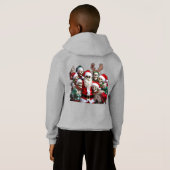 Skeleton Santa Christmas Group Photo – Festive 3D Hoodie (Schwarz voll)