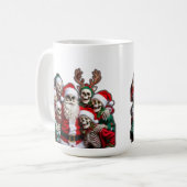 Skeleton Santa Christmas Group Photo – Festive 3D  Kaffeetasse (Vorderseite Links)