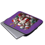 Skeleton Santa Christmas Group Photo – Festive 3D  Laptopschutzhülle (Vorne Knopf)